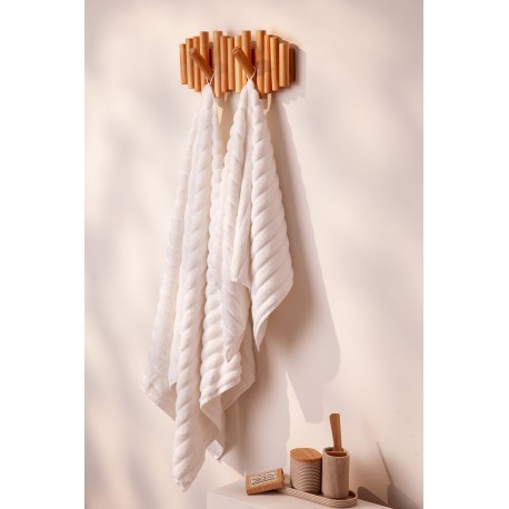 Полотенце банное waves белого цвета из коллекции essential, 70х140 см