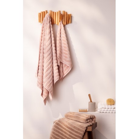 Полотенце банное waves цвета пыльной розы из коллекции essential, 70х140 см