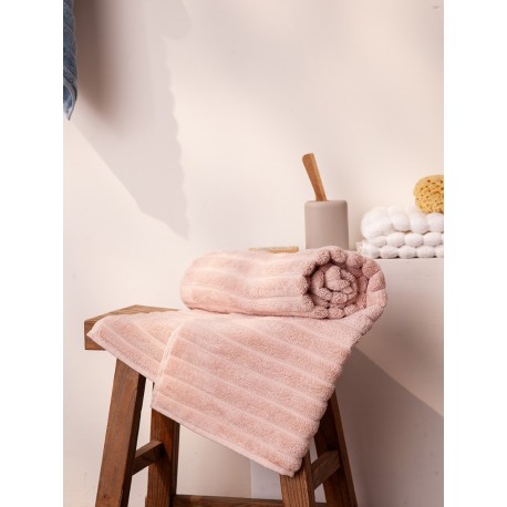 Полотенце банное waves цвета пыльной розы из коллекции essential, 70х140 см