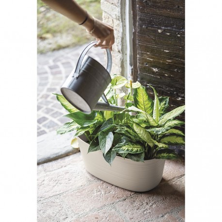 Кашпо для комнатных растений большое tierra, серо-бежевое