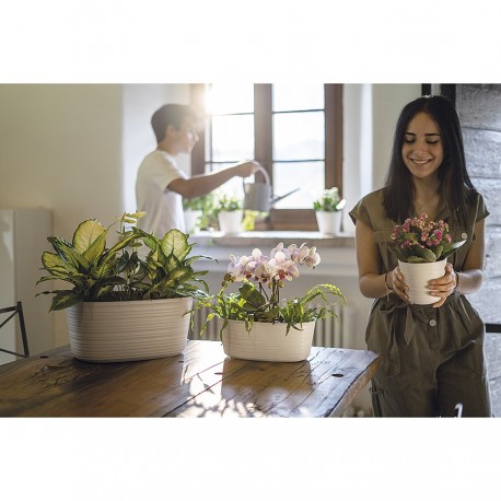 Кашпо для комнатных растений малое tierra, серо-бежевое