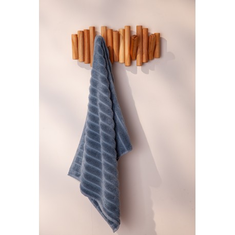 Полотенце банное waves джинсово-синего цвета из коллекции essential, 70х140 см