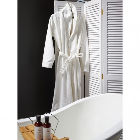 Халат махровый из чесаного хлопка белого цвета из коллекции essential, размер xl