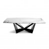 Стол обеденный керамический CT2061-RE-MARMOL-Negro черные ножки 220 x 120 x 75