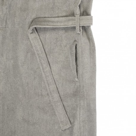 Халат махровый из чесаного хлопка серого цвета из коллекции essential, размер l