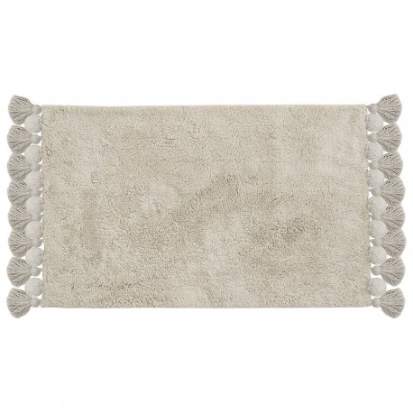 Коврик для ванной ворсовый с кисточками светло-серого цвета из коллекции essential, 50х80 см