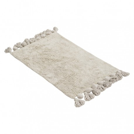 Коврик для ванной ворсовый с кисточками светло-серого цвета из коллекции essential, 50х80 см