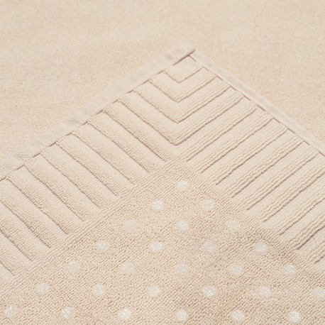 Коврик для ванной с фактурным бортиком кремового цвета из коллекции essential, 50x80 см