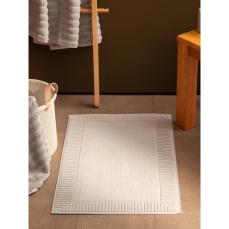 Коврик для ванной с фактурным бортиком светло-серого цвета из коллекции essential, 50x80 см