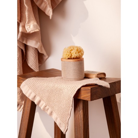 Полотенце для лица из умягченной вафли кремового цвета из коллекции essential, 30x30 см