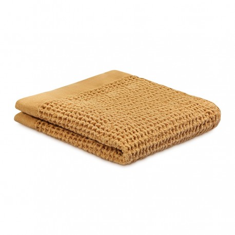 Полотенце для лица из умягченной вафли цвета охры из коллекции essential, 30x30 см