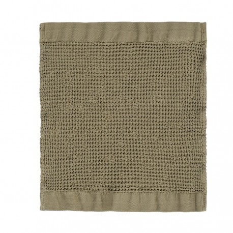 Полотенце для лица из умягченной вафли цвета хаки из коллекции essential, 30x30 см