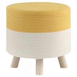 Пуф devy, D40х40 см, бежевый/горчичный