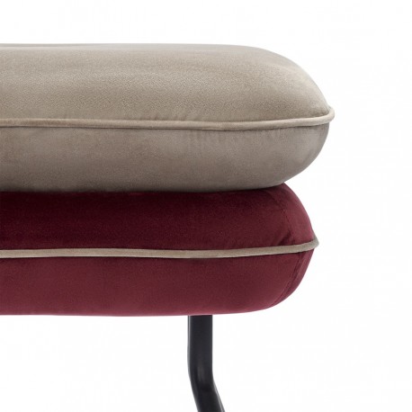 Пуф pea, велюр, бежевый/бордовый