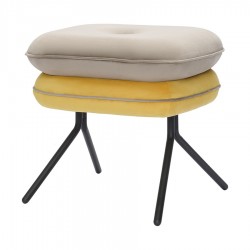 Пуф pea, велюр, бежевый/желтый