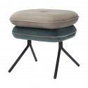 Пуф pea, велюр, бежевый/сине-зеленый