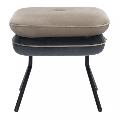 Пуф pea, велюр, бежевый/темно-серый