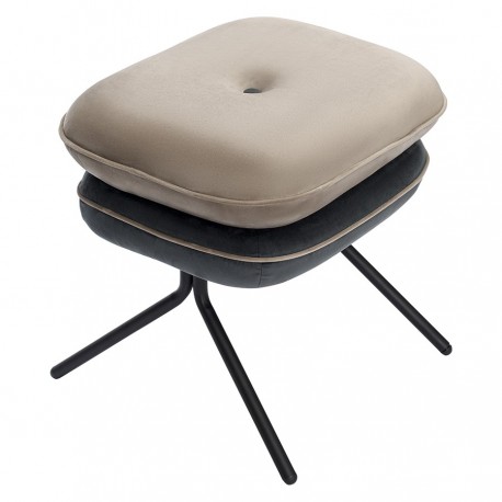 Пуф pea, велюр, бежевый/темно-серый