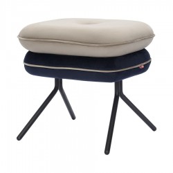 Пуф pea, велюр, бежевый/темно-синий