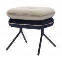 Пуф pea, велюр, бежевый/темно-синий