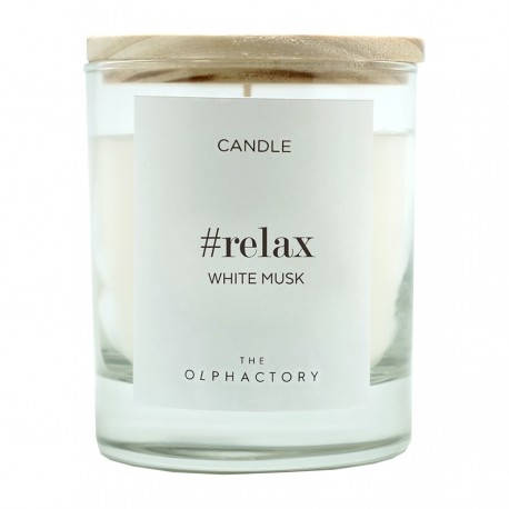 Свеча ароматическая the olphactory, relax, white musk, 40 ч