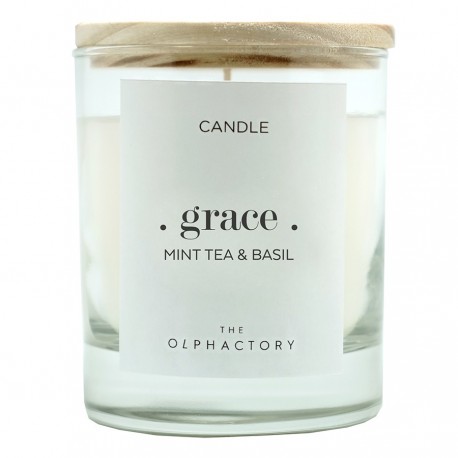 Свеча ароматическая the olphactory, grace, mint tea&basil, 40 ч