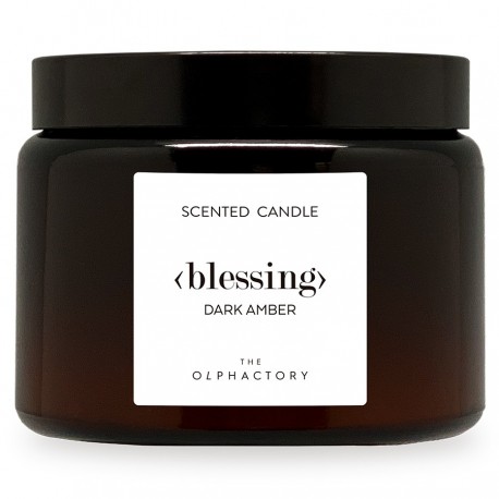 Свеча ароматическая the olphactory, blessing, dark amber, 60 ч