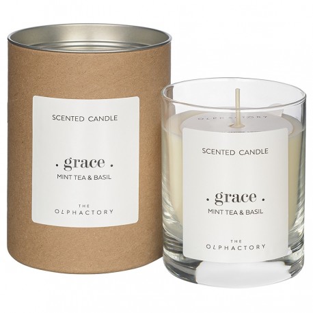 Свеча ароматическая the olphactory, grace, mint tea&basil (новая), 40 ч
