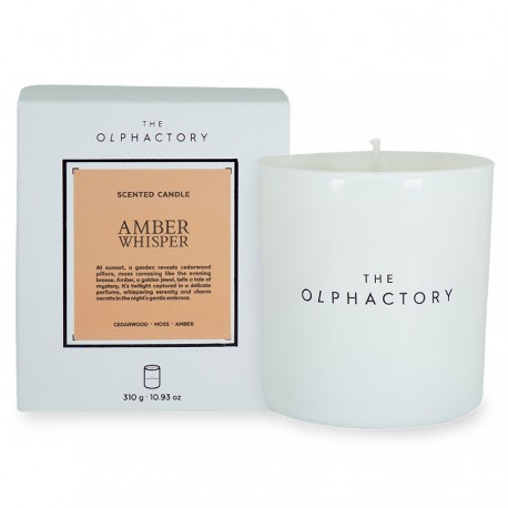 Свеча ароматическая the olphactory, white insignia, amber whisper, 60 ч