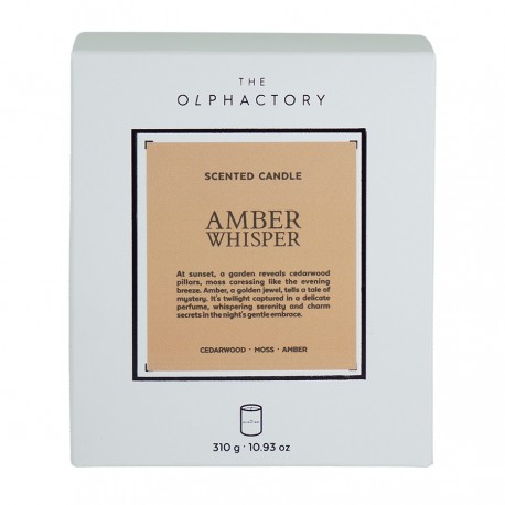 Свеча ароматическая the olphactory, white insignia, amber whisper, 60 ч