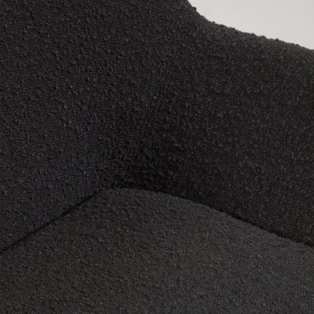 Стул Konna из черной ткани букле с ножками из массива ясеня