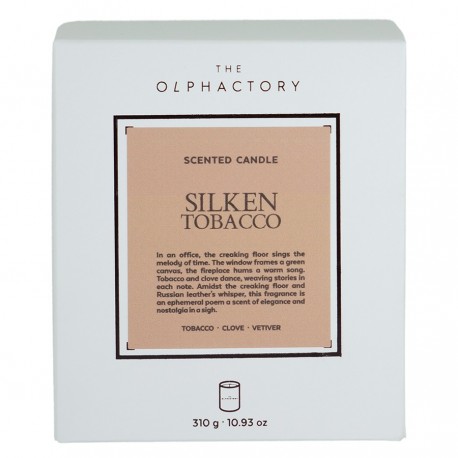 Свеча ароматическая the olphactory, white insignia, silken tobacco, 60 ч