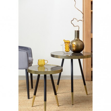 Столик hedda, D40 см, черный/матовое золото