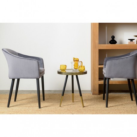 Столик hedda, D40 см, черный/матовое золото