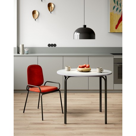 Стол обеденный ror, D90 см, черный/серый