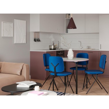 Стол обеденный ror, D90 см, черный/серый