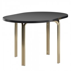 Столик кофейный ror, 75х50 см, латунь/черный