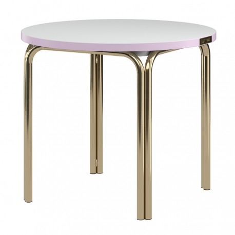 Столик кофейный ror, D50 см, латунь/серый/розовый