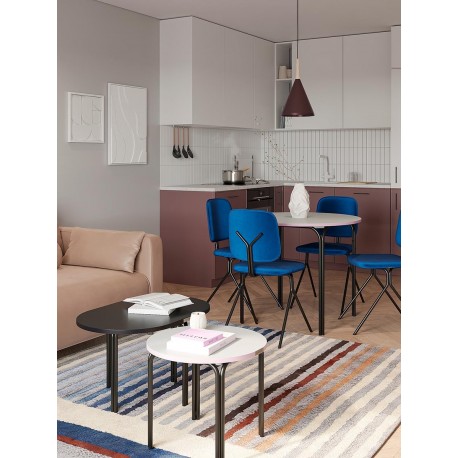 Столик кофейный ror, D50 см, черный/серый/розовый