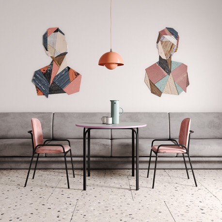 Столик кофейный ror, D50 см, черный/серый/розовый