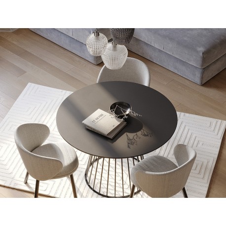 Стол обеденный tyra, D110 см, белый/золотой