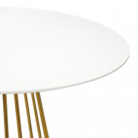 Стол обеденный tyra, D110 см, белый/золотой