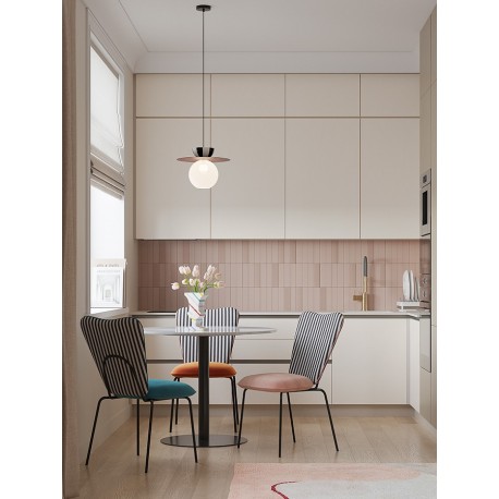 Стол обеденный trond, D100 см, белый мрамор/черный