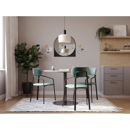 Стол обеденный trond, D100 см, белый мрамор/черный