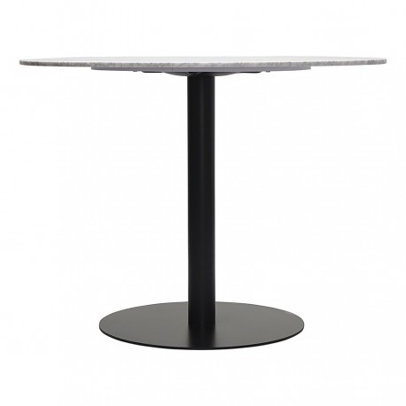 Стол обеденный trond, D100 см, белый мрамор/черный
