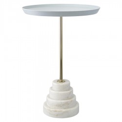 Столик кофейный sustainable collection, D38 см, серый/белый