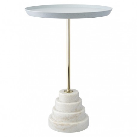 Столик кофейный sustainable collection, D38 см, серый/белый