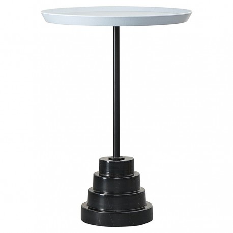 Столик кофейный sustainable collection, D38 см, серо-голубой/черный