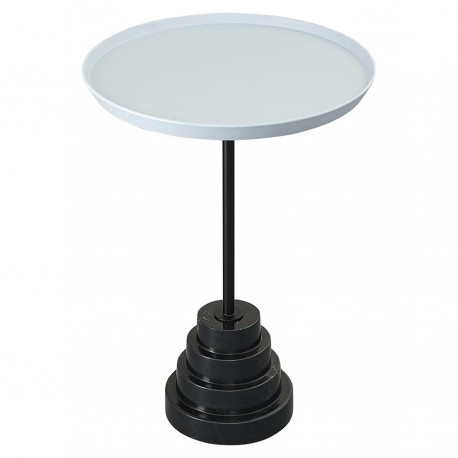 Столик кофейный sustainable collection, D38 см, серо-голубой/черный