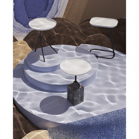 Столик кофейный sustainable collection, D38 см, серый/черно-белый